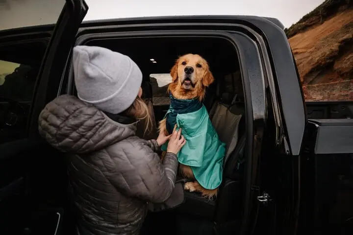 Ruffwear Dirtbag Dog Drying Towel Aurora Teal 9 Ruffwear Dirtbag Dog Drying Towel Aurora Teal - Image 9